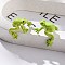 Alloy Clip-on Earrings, with Enamel, Frog, Green, 15x12.5x17mm