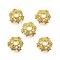 Star Brass Micro Pave Cubic Zirconia Bead Caps, Rack Plating, Long-Lasting Plated, Lead Free & Cadmium Free, Golden, 10x3.5mm, Hole: 2mm