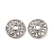 Brass Bead Caps, Rack Plating, Long-Lasting Plated, Hollow Flat Round, Platinum, 6.5x1.5mm, Hole: 1.2mm