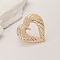 Zinc Alloy Finger Rings for Women, Golden, Heart