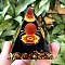 Orgonite Pyramid Resin Energy Generators, Reiki Cat Eye & Black Obsidian Chips Inside for Home Office Desk Decoration, FireBrick, 50mm