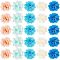 Lace Costume Accessories, Flower, Mixed Color, 50mm, 5pcs/set