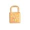 Stainless Steel Pendants, Real 18K Gold Plated, Padlock, 14x8mm