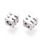 Brass Spacer Beads, Cadmium Free & Nickel Free & Lead Free, Cube, Platinum, 4x4x4mm, Hole: 2mm