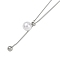 304 Stainless Steel Snake Chain Necklaces, Round Plastic Imitation Pearl Tassel Pendant Necklaces, Stainless Steel Color, 28.50 inch(72.4cm)