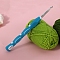 Aluminum Crochet Hooks, with TPR Handle, Cadet Blue, 160mm
