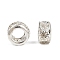 Brass Crystal Rhinestone Beads, Large Hole Beads, Nickel Free, Rondelle, Silver, 10x5mm, Hole: 5.5mm