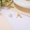 Stainless Steel Heart Stud Earrings with Natural Stone & Mother-of-Pearl