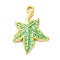 304 Stainless Steel Enamel Pendants, Maple Leaf Charm, PVD Vacuum Plating, Real 18K Gold Plated, Medium Sea Green, 22x15x2mm, Hole: 1.6mm