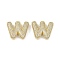 Brass Micro Pave Clear Cubic Zirconia Pendants, Letter W, 28x25.5x6mm, hole: 3.5x2.5mm