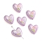 2Pcs UV Platings Acrylic Beads, Heart with Tulip, with Enamel, Plum, 20x19mm, Hole: 2mm