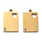304 Stainless Steel Pendants, with Rhinestone, Rectangle with Heart Charm, Golden, 18.5x12x1.5mm, Hole: 1.6mm