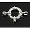925 Sterling Silver Spring Ring Clasps, Silver, 21.5x10x2.5mm, Hole: 2.2mm