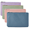 4Pcs 4 Colors Litchi Print PU Leather Zip Pouches, Wallets for Women, Mixed Color, 8.4x12.1x1.4cm, 1pc/color