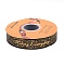 Polyester Ribbon, Word Pattern, for Gifts Wrapping, Flat, Coffee, 1 inch(25~26mm), 50 yards/roll