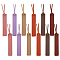 12Pcs 6 Colors PU Leather Bookmark, Rectangle, Mixed Color, 187x24x2~9.5mm, 2pcs/color
