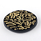 Oval Plating Acrylic Beads, Golden Metal Enlaced, Black, 28x20x5.5mm, Hole: 1.5mm