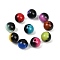 Opaque Baking Paint Acrylic Beads, Round, Two Tone, Mixed Color, 12x11mm, Hole: 2mm