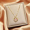 Alloy Crystal Rhinestone Pendant Necklaces for Women, Golden, Heart, 17.72 inch(45cm)