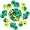 10Pcs 2 Colors Silicone Beads, Turtle, Mixed Color, 34.5x24.5x7mm, Hole: 2mm