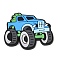 PVC Cabochons, Cartoon Car, Deep Sky Blue, 27x34.5x3.5mm