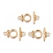 Ion Plating(IP) 304 Stainless Steel Toggle Clasps, Ring, Golden, Ring: 22.5x14.6x2mm, Hole: 3.5x6.5mm, Bar: 10x21.5x2mm, Hole: 4.5x5.5mm