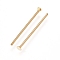 304 Stainless Steel Flat Head Pins, Real 18K Gold Plated, 30x0.5mm, Head: 1.2mm