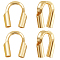 20Pcs 925 Sterling Silver Wire Guardian and Protectors, Golden, 4.5x4x1mm, Hole: 0.6mm