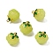 Glass Charms, Pumpkin, with Golden Alloy Enamel Findings, Yellow Green, 14.5x13mm, Hole: 1.5mm