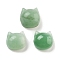 Natural Green Aventurine Beads, Cat Head Shape, 14~16.5x13~15.5x7.5~10mm, Hole: 1.2~1.6mm