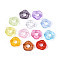 Transparent Acrylic Beads, Twist Disc, Mixed Color, 12x4mm, Hole: 4.5mm, about 2083pcs/500g