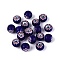 Handmade Millefiori Glass Round Beads, Chevron Beads, Prussian Blue, 6~6.5mm, Hole: 0.7~2mm