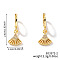 Fan-shaped Brass Rhinestone Hoop Earrings, Cute and Stylish, Perfect for Any Outfit, Golden, 26x11mm
