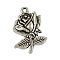 Alloy Pendants, Cadmium Free & Lead Free, Flower, Antique Silver, 25x15x3mm, Hole: 2mm