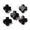 Natural Obsidian Beads, Cross, 10x10x4mm, Hole: 1.2mm