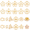 22Pcs 11 Styles Alloy Open Back Bezel Pendants, Flower Charms for DIY UV Resin, Epoxy Resin, Pressed Flower Jewelry, Golden & Light Gold, 24.5~36x14~33.5x2~2.5mm, Hole: 1.5~2.5mm, 2pcs/style