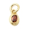 Brass Cubic Zirconia Charms, Oval Charms, Cadmium Free & Lead Free, Real 18K Gold Plated, Long-Lasting Plated, Coral, 8x5x2mm, Hole: 3mm