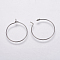 316 Surgical Stainless Steel Hoop Earrings Findings, Wine Glass Charms Findings, Stainless Steel Color, 15x0.8mm