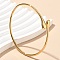 304 Stainless Steel Cuff Bangles for Women, Teardrop, Ion Plating(IP), Real 14K Gold Plated, Inner Diameter: 2-1/4x2-1/2 inch(5.6x6.45cm)