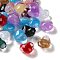 Transparent Resin Beads, with Gold Foil, Two Tone, Heart, 16x20x13mm, Hole: 2.5mm