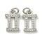 Rack Plating Brass Micro Pave Cubic Zirconia Pendants, Long-Lasting Plated, Lead Free & Cadmium Free, Constellations, Gemini, 11.5x7.8x2mm, Hole: 2.5mm