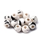 Handmade Porcelain Beads, Round, Black, 6~7x5~6mm, Hole: 2mm