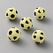 Silicone Beads, Football, Lemon Chiffon, 15mm, Hole: 2.5mm
