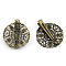 Hair Clip Findings, with Brass Filigree Trays and Iron Alligator Clips, Antique Bronze, 35x31mm