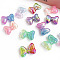 Transparent Crackle Acrylic Beads, Gradient Color, Bowknot, Mixed Color, 20.8x28.5x11.2mm, Hole: 3mm