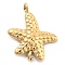 Ion Plating(IP) 304 Stainless Steel Connector Charms, Starfish, Real 14K Gold Plated, 17x14x2.5mm, Hole: 1.6mm