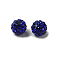 Grade A Rhinestone Pave Disco Ball Beads, for Unisex Jewelry Making, Round, Sapphire, 8mm, Hole: 1mm