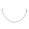 304 Stainless Steel Enamel Link Chains Necklaces, Colorful, 16.93 inch(43cm)