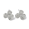 Clover Brass Micro Clear Cubic Zirconia Stud Earrings, Long-Lasting Plated, Lead Free & Cadmium Free, Platinum, 12x13.5mm
