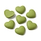 Opaque Resin Cabochons, Heart, Olive Drab, 18x21x6.5mm